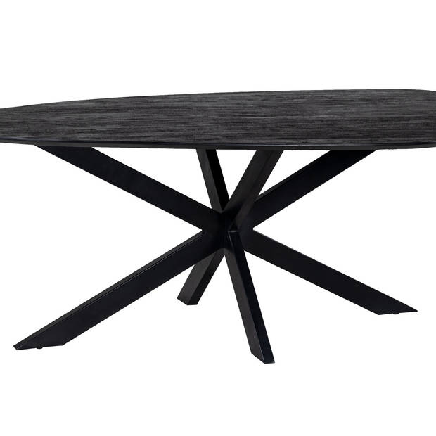 Giga Meubel - Eettafel Kiezel - Zwart - 200cm - Matrix-poot - Tafel Owen