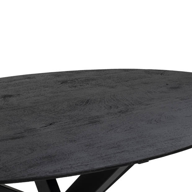 Giga Meubel - Eettafel Ovaal - Zwart - 160cm - X-poot - Eettafel Ziggy