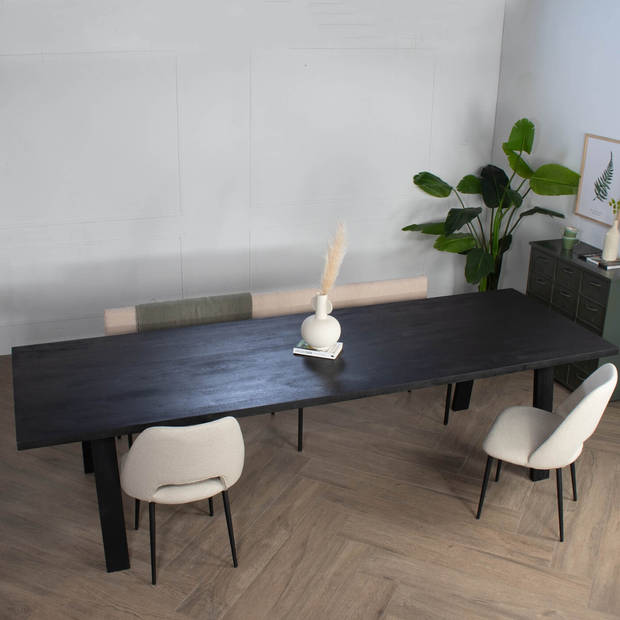 Giga Meubel - Eettafel Zwart - 300cm - Eettafel Nathan