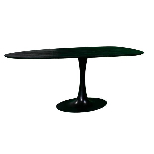 Giga Meubel - Eettafel Kiezel - Zwart - 200cm - O-Poot - Eettafel Owen