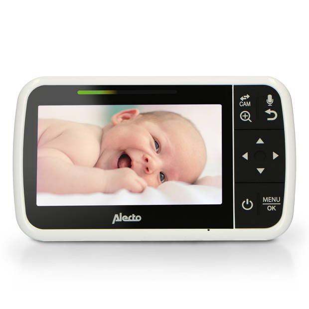 Babyfoon met camera en 4.3" kleurenscherm Alecto Wit-Mintgroen
