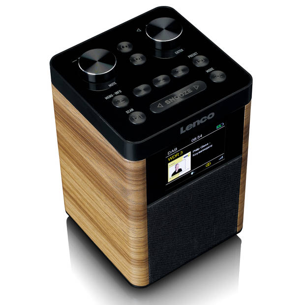 Lenco Portable DAB+/FM Radio Bluetooth®,10W Speaker,14H Batterij Hout