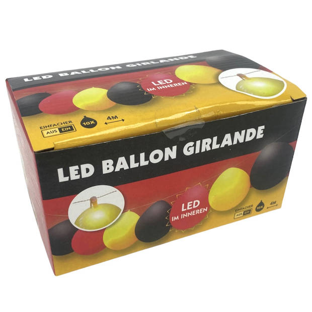 Guirlande Ballon met LED EK/WK Voetbal Duitsland - 4 meter