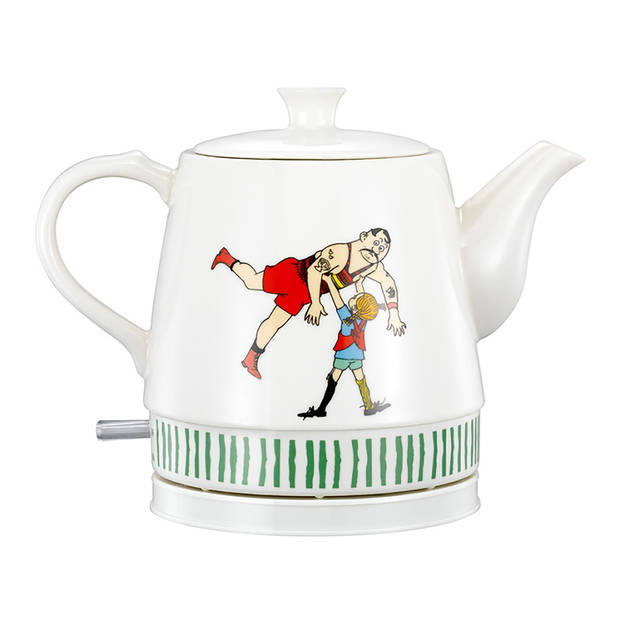 Pippi 20130005 - Pippi Langkous keramische waterkoker - 0,8 Liter - Pippi circus design Pippi Wit