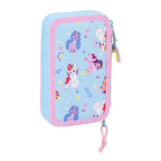 Dubbele etui My Little Pony Wild & free 12.5 x 19.5 x 4 cm Blauw Roze (28 pcs)