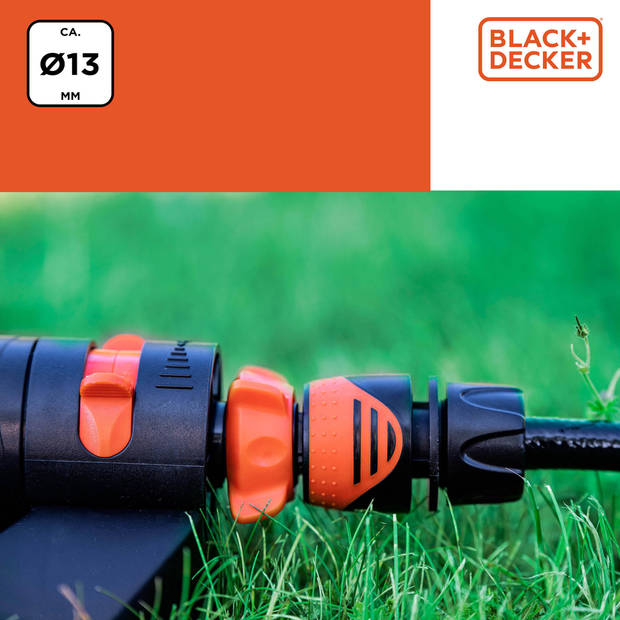 BLACK+DECKER Tuinslang Koppeling 1/2'' - Tuinslangen ?13mm - Kunststof - Zwart/ Oranje