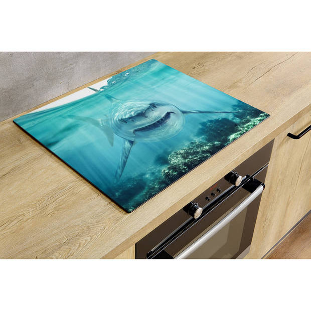 Inductiebeschermer - Angry Shark - 65x55 cm