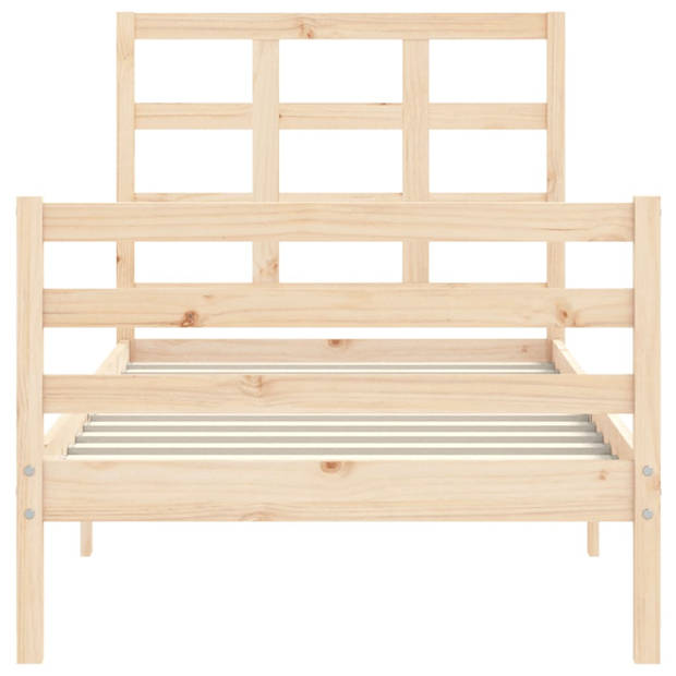 vidaXL Bedframe met hoofdbord massief hout