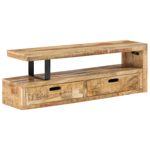 The Living Store TV-meubel Antieke Stijl - Hout - Massief Mangohout - 112 x 30 x 40 cm - Inclusief handleiding