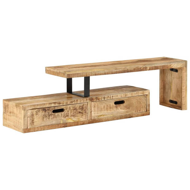 The Living Store TV-meubel Antieke Stijl - Hout - Massief Mangohout - 112 x 30 x 40 cm - Inclusief handleiding