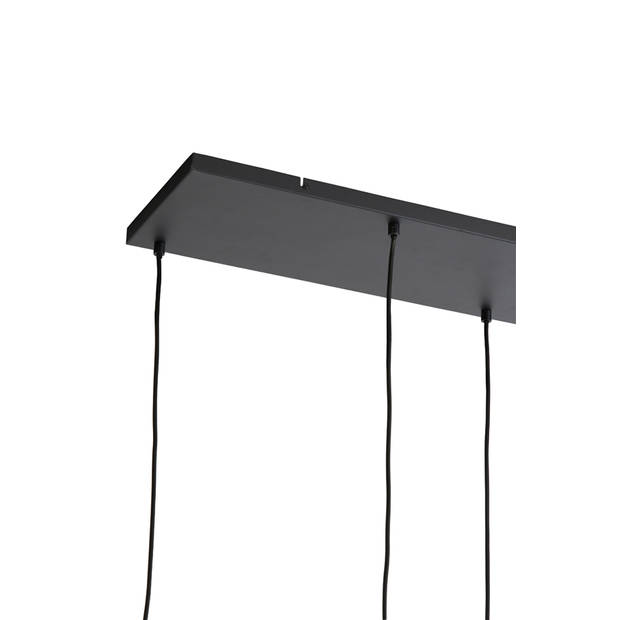 Light&living Hanglamp 5L 110x22x32 cm LEKAR zwart+smoke glas