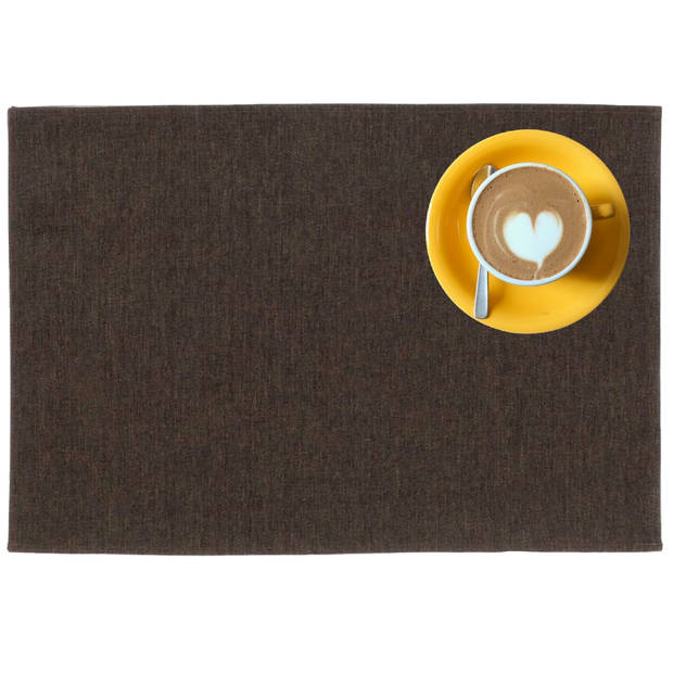 Outdoor buiten placemat Kiko - Bruin - 30 x 45 cm - 4 Stuks