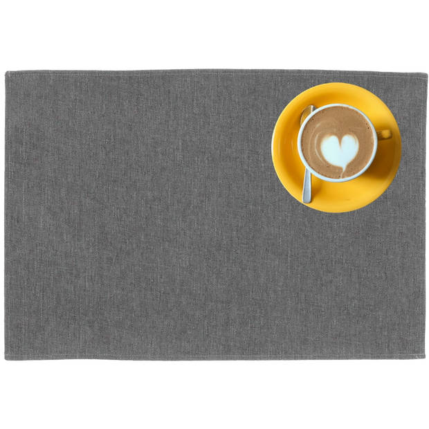 Outdoor buiten placemat Kiko - Lichtgrijs - 30 x 45 cm - 4 Stuks