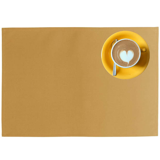 Outdoor buiten placemat Kiko - Mellow Yellow Geel - 30 x 45 cm - 4 Stuks