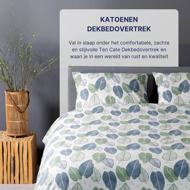 Ten Cate Katoenen Dekbedovertrek - 200x200/220 cm - Graphic Leaves