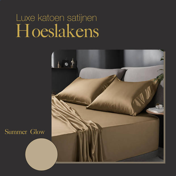 Ten Cate Premium Katoensatijnen Hoeslaken 180x200 - Summer Glow
