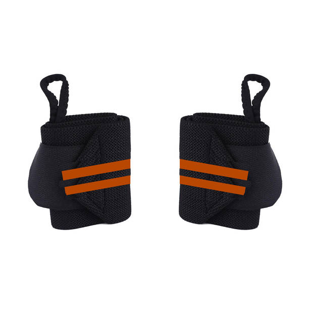 Fitness / Crossfit Polsband 2 stuks Oranje / Zwart