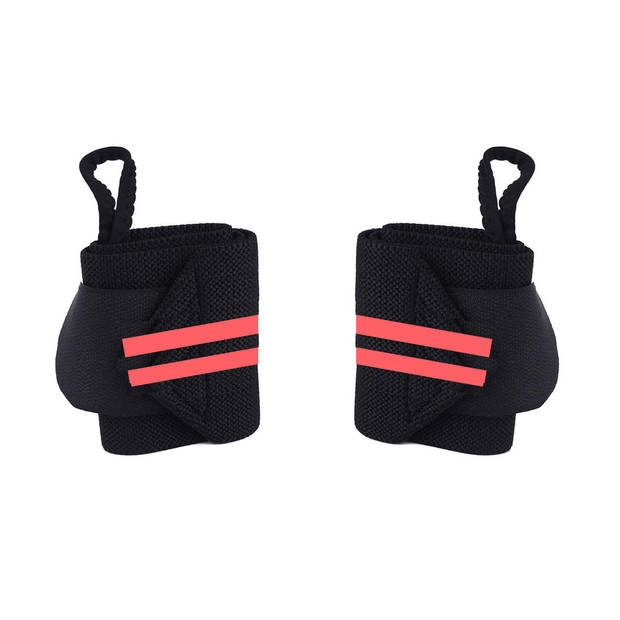 Fitness / Crossfit Polsband 2 stuks Rood / Zwart