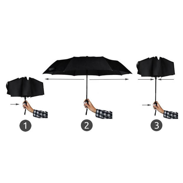 ForDig stormparaplu - Paraplu - Automatisch – Extra sterk – Opvouwbaar – Ø 110 cm – Zwart