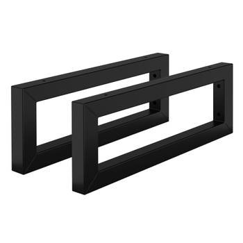 Wandhouder voor wastafel Set van 2 40x15 cm Zwart staal ML-Design
