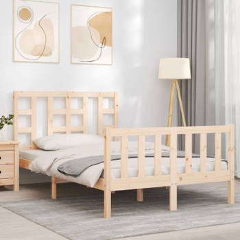 vidaXL Bedframe met hoofdbord massief hout