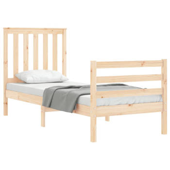 vidaXL Bedframe met hoofdbord massief hout