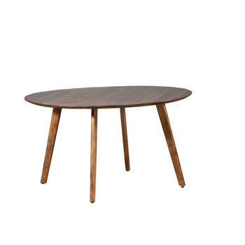 Giga Meubel - Eettafel Rond - Mangohout - Ø130cm - Tafel Oslo