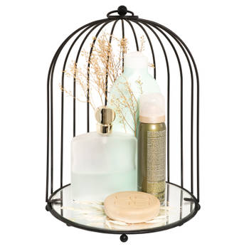 QUVIO Badkamer organizer metaal voor make-up of parfum - Halfopen vogelkooi