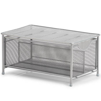 Zeller keuken/keukenkast organizer uitschuifbaar - zilver - 26 x 41 x 20 cm - metaal - Keukenkastorganizer