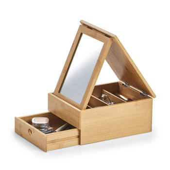 Bamboe make-up doos met spiegel Zeller