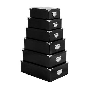 Opbergdozen zwart 6 stuks Five®