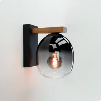 EGLO Filago Wandlamp - E27 - 20 cm - Bruin/Zwart - Glas