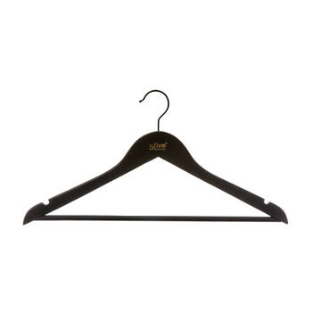 Zwarte houten kledinghanger met anti-slip Five® 3 stuks