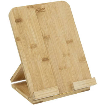Tablet/iPad houder/standaard naturel 26 x 20 cm van bamboe hout - Tablethouders