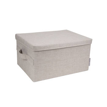 Stoffen opbergbox beige Bigso - 40 x 30 x 22 cm