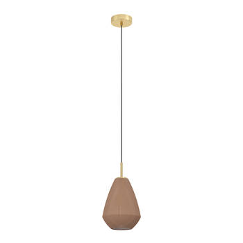 EGLO Caprarola Hanglamp - E27 - Ø 20 cm - Zand/Koper - Satijn Glas