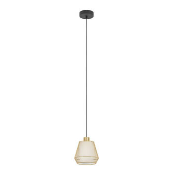 EGLO Ciudadela Hanglamp - E27 - Ø 18 cm - Zwart/Goud/Wit - Staal/Textiel