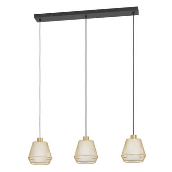 EGLO Ciudadela Hanglamp - E27 - 88 cm - Zwart/Goud/Wit - Textiel