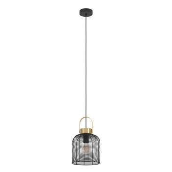 EGLO Roundham Hanglamp - E27 - Ø 22 cm - Zwart/Goud - Staal