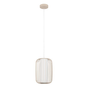 EGLO Terrarosa Hanglamp - E27 - Ø 24 cm - Zand/Wit - Staal/Textiel