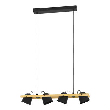 EGLO connect.z Hornwood-Z Hanglamp - 78 cm - Zwart/Bruin - Instelbaar RGB & wit licht - Dimbaar - Zigbee