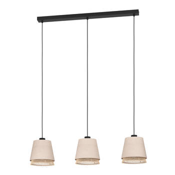 EGLO Tabley Hanglamp - E27 - 89 cm - Natuur/Bruin/Zwart - Textiel