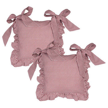 HAES DECO - Set van 2 Sierkussenhoezen - 40x40 cm - 100% Katoen - Romantic Rose