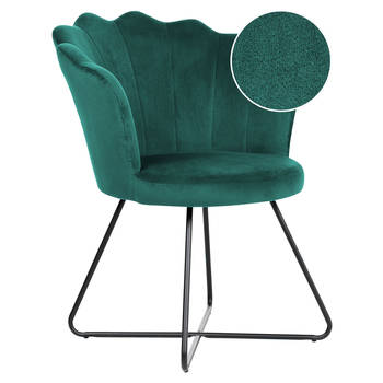 Beliani LOVELOCK - Fauteuil-Groen-Fluweel