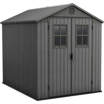 Keter Darwin 68 Tuinhuis - dubbele deuren + ramen - 190x244x221 - Grijs