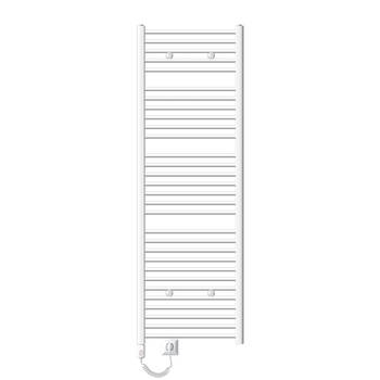 Badkamerradiator Sahara 600 x 1800 mm Witte gebogen zijaansluiting met verwarmingselement 900W