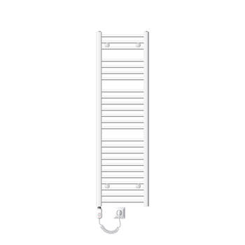 ECD Germany Badkamerradiator elektrisch met verwarmingselement 1200W - 400 x 1500 mm - wit - gebogen met zijaansluiting