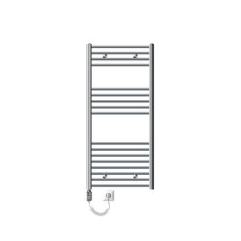 Elektrische badkamerradiator met verwarmingselement 900W 600x1200 mm recht met zijaansluiting