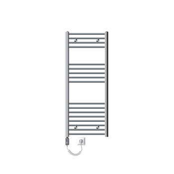 ECD Germany Badkamerradiator elektrisch met verwarmingselement 900W - 500 x 1200 mm- chroom - gebogen met zijaansluiting