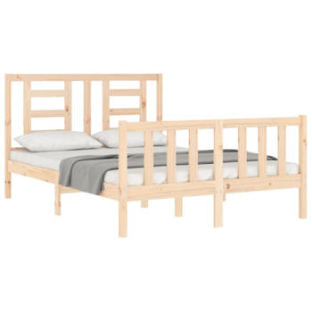 vidaXL Bedframe met hoofdbord massief hout